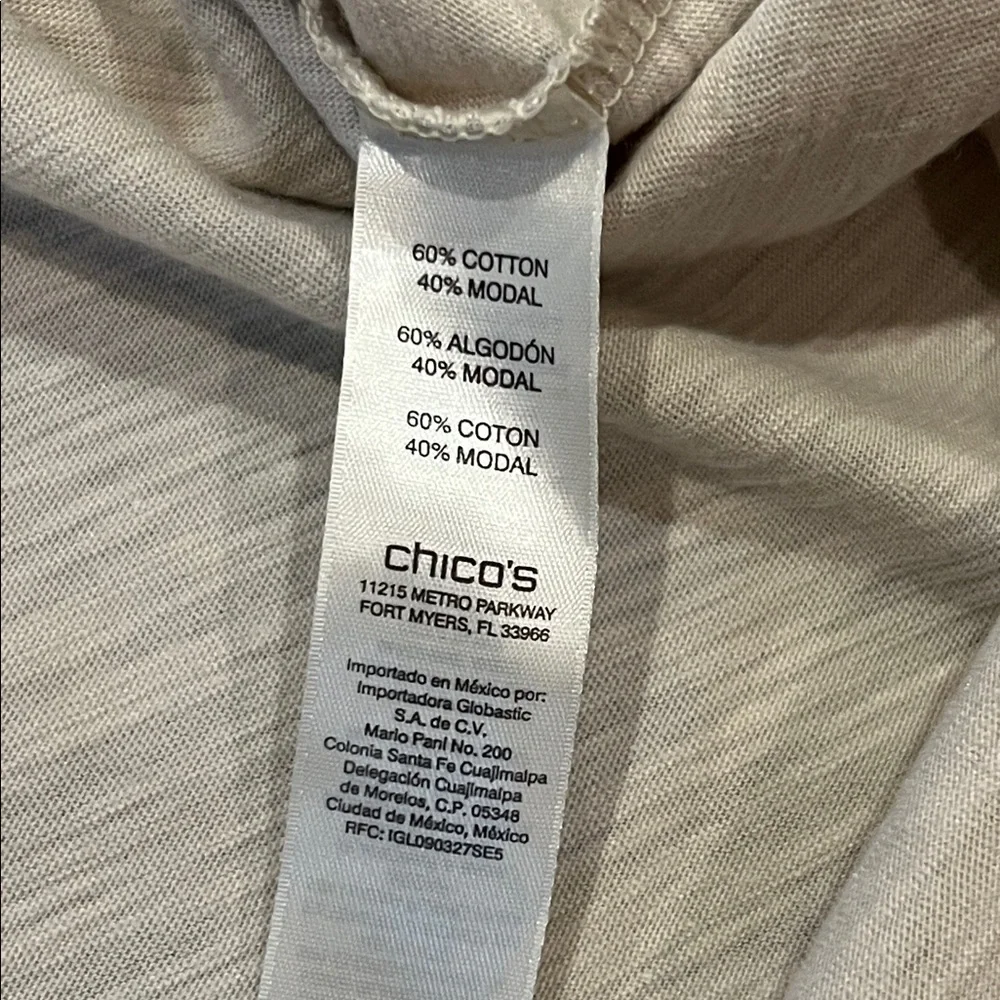Chico's Shimmery Champagne Gold Short Sleeve High-Low Top Chico’s 3 (US size 16) - Picture 6 of 10